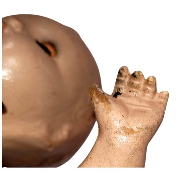 16" Vintage Charrning Composition Tin Eyes ~ Curly Molded Hair ~ School Boy Doll - Picture 12 of 14